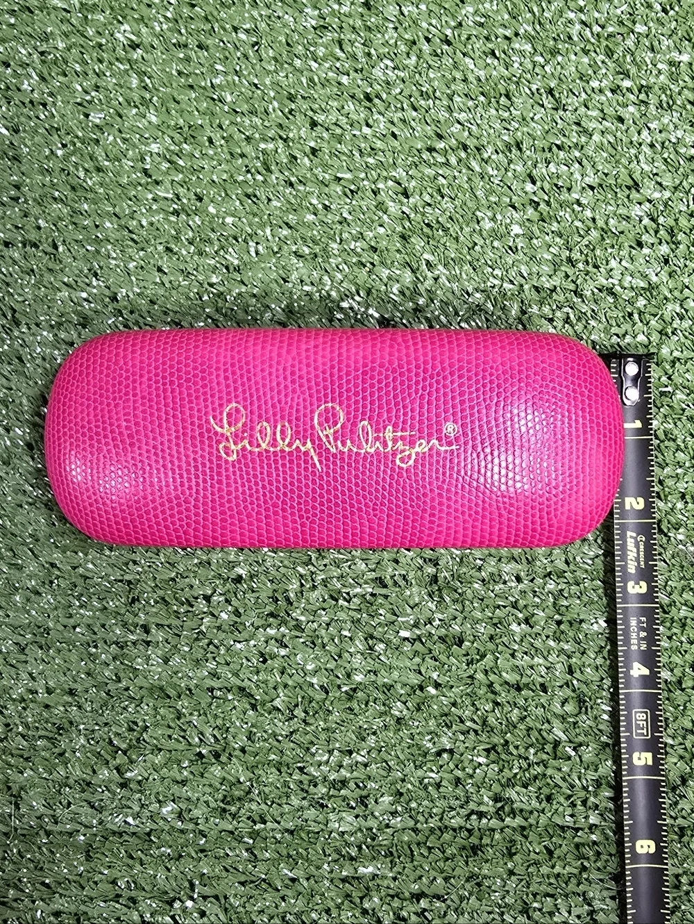 Lilly Pulitzer Hot Pink Faux Leather Snakeskin Embossed Glasses Hardcase